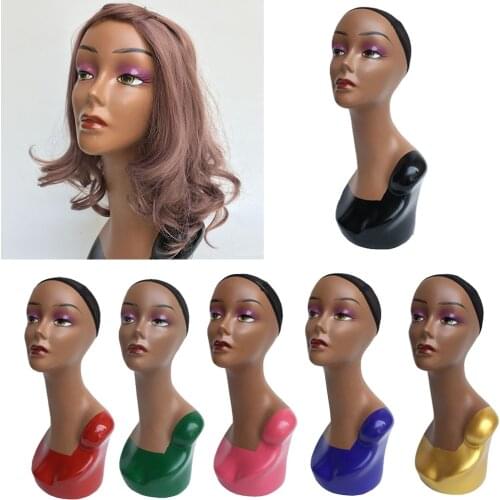 Makeup Wig Mannequin Head with Shoulder Hat Glasses Headwear Manikin Bust
