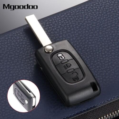 Mgoodoo 3 Buttons Flip Folding Remote Entry Key Shell Case Cover Replacement Car Key Fob For Citreon C2 C3 C4 C5 C6 Blank Blade