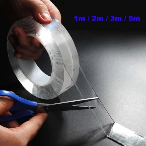 1/2/3/5m Reusable Double Sided Adhesive Nano Traceless Tape Removable Sticker Washable Adhesive Loop Disks Tie Glue Gadget