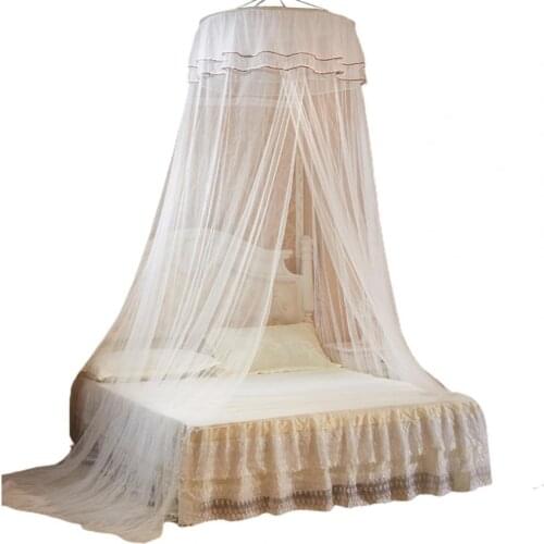 Mosquito Net Round Top Stimulation Butterfly Pin Polyester Fiber Decorative Bed Canopy for Student