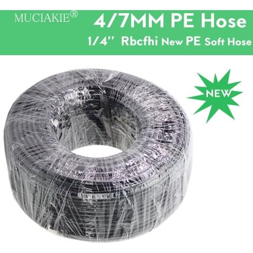 MUCIAKIE 50M 100M 1/4'' PE Tubing ID 4mm OD 6.35mm 4/7mm Water Pipe Low Pressure Misting System Hose RO Water Filter System