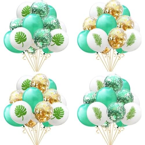 Latex Flamingo Turtle Back Leaf Pineapple Rose Gold Paper Crumb Balloon Combination Hawaiian Party Decoration