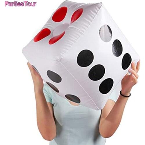 Casino Theme Party Decor Inflatable Dice 35cm Big Dice Stage Prop Inflatable Balloon Dice Party Pool Beach Toy For Poker Party