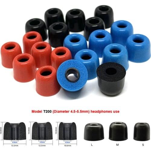 20 pcs/10pairs ANJIRUI N-T200 Memory Foam Ear Tips (S M L) 4.5mm Caliber Ear Pads memory foam eartips RED for in-ear earphone