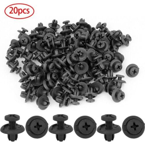 New 20pcs Hole Moulding Splash Guard Clips Black Retainer Fasteners Bumper Fender Hood Splash Shield Protector Car Accessories