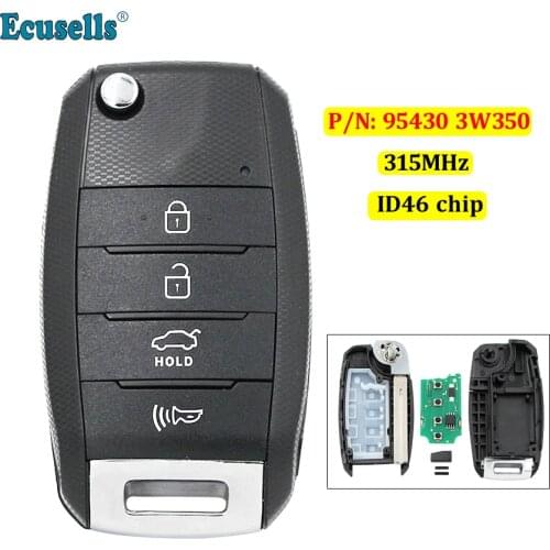 Upgraded 4 buttons flip Folding Remote Key 315MHz ID46 chip for Kia Sportage 2014-2015 P/N: 95430 3W350