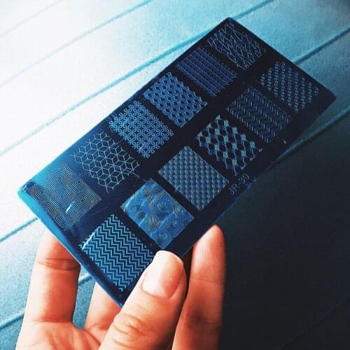 12*6cm JR Nail Stamping Plates 30 Design Decorations Konad Stamp Stamping Manicure Template Geometry Theme (JR1-30)