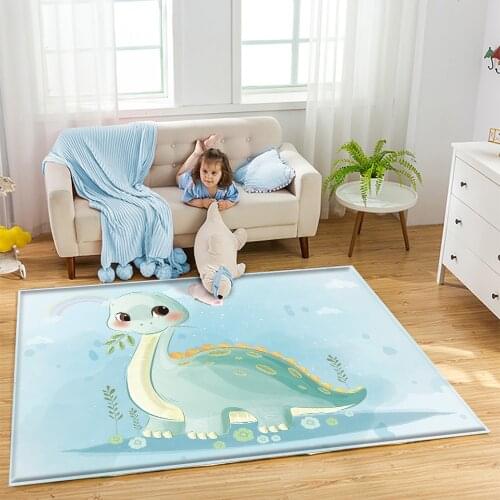 Drop shipping Non-slip Floor Cute Blue Dolphin Moon Pattern Kids play carpet Children Rug baby flannel Children durable carpet