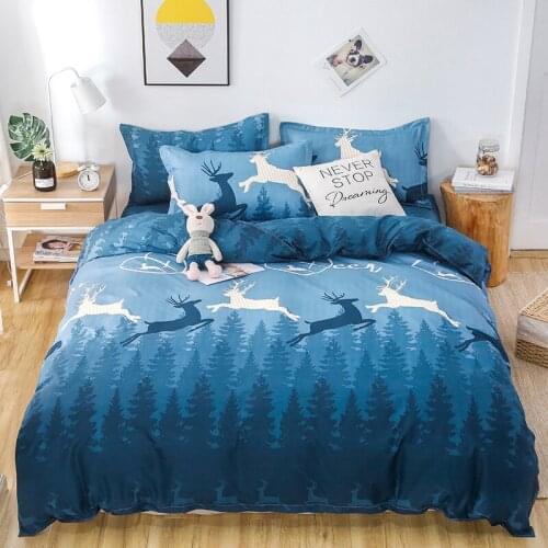 Elk Pattern Duvet Cover 210x240 Pillowcase 3Pcs,200x220 Quilt Cover Bed Cover,Cartoons Bedding Set Blanket Cover
