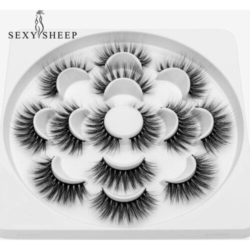 SEXYSHEEP 7\5pairs 15-25mm Faux 3D Mink Lashes Natural Long False Eyelashes Dramatic Fake Lashes Makeup Extension Eyelashes