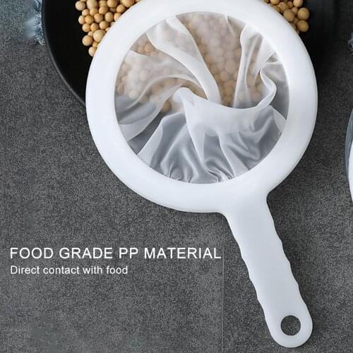 Tea Leaf Strainer Flour Nut Milk Bag Strainer Fine Mesh Nylon Cheesecloth Cold Brew Coffee Filter Plastic Handheld Colander