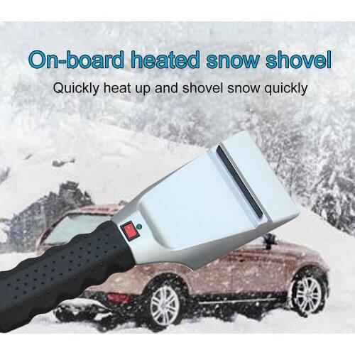 12V Electric Heated Car Ice Scraper Automobiles Cigarette Lighter Snow Removal Shovel Windshield Glass Defrost Clean Tools