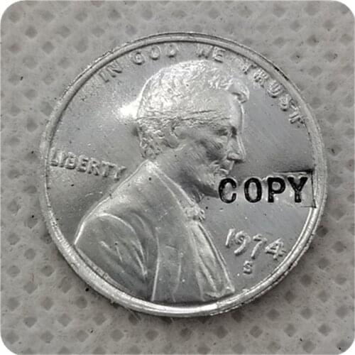 USA 1974-S,D Aluminum Lincoln Wheat Cent Penny COPY