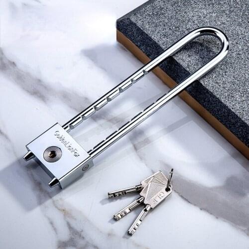 Padlock waterproof and rustproof extended handle padlock wardrobe door handles household storage cabinets U-shaped long locks