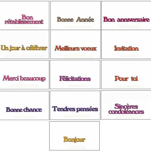 French Words&Phrases Die Cuts For Card Making Various French Word&Phrases dies scrapbooking metal cutting dies new 2019
