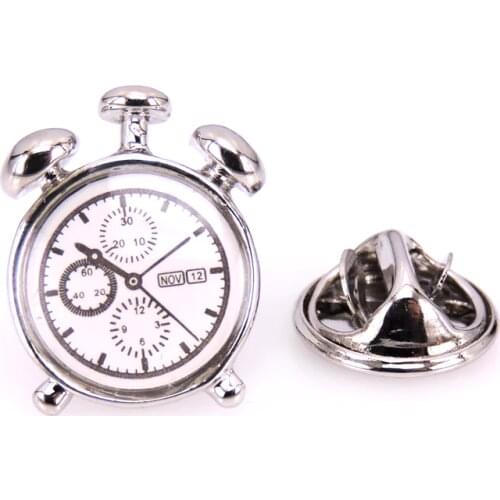High end mens Brooch new badge brooch pin pin alarm clock watch Brooch mens Wedding Shirt jewelry accessories pin gift