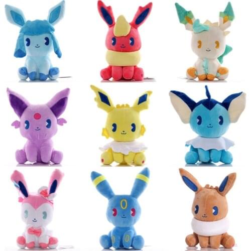 Japan Anime pokemoner plush toy cute eevee pikachued stuffed doll Summer soda eevee plush doll Helloween Christmas gift for kids