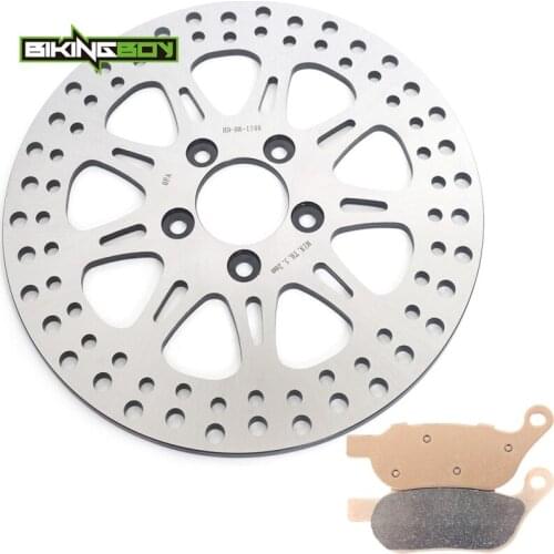 BIKINGBOY FXDC Super Glide FXDB Street Bob FXDF Fat Bob FLSTC Heritage FLSTN Deluxe 08 09 10 11 Rear Brake Disc Disk Rotor Pads