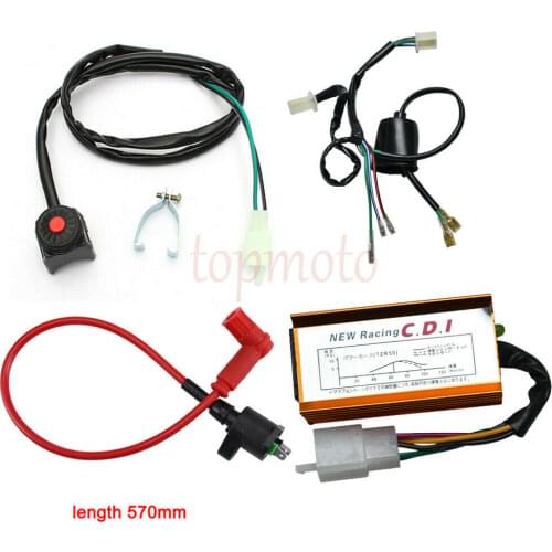 Wiring Harness Ignition Coil CDI Kill Switch Kit For 110cc 125cc Pit Dirt Bike