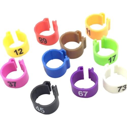 100 PCS NO.1-100 Pigeon rings Color foot ring Bird Management Logo Pigeon Chicken Quail ring Animal Feeding Tools