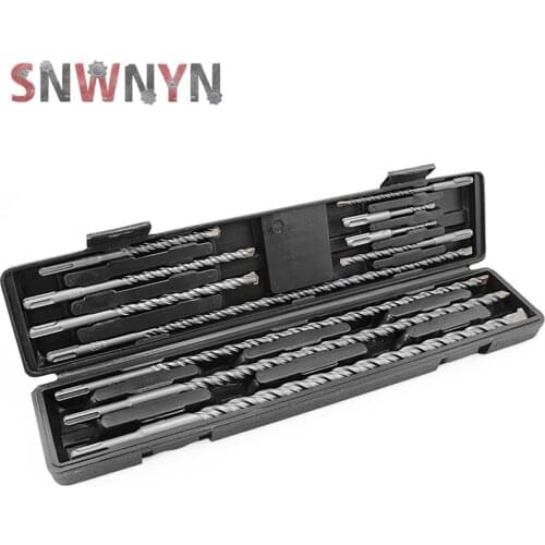 11pcs/set 5-20mm SDS Plus Hammer Masonry Drill Bits Set Tungsten Carbide Tip Hammer Drill wIth Case