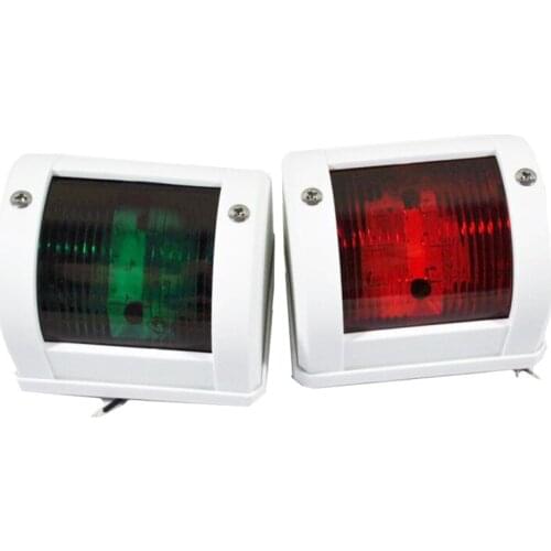 2pcs Red + Green Boat Navigation Light, Marine Stern Bow Lamp for Fishing Boats