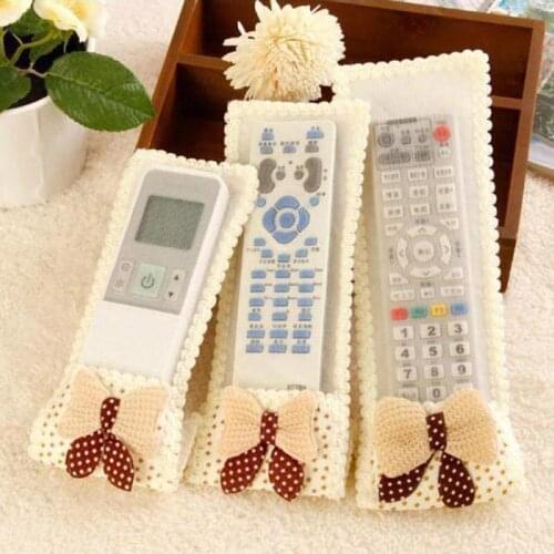 3 Sizes Universal Remote Control Cover TV Air Conditioner Remote Control Protective Cover Bow-Knot Case Storage Bag
