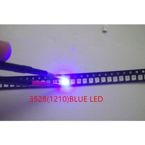 500pcs/lot 1210 3528 SMD LED Ultra Bright Blue Light Diode 470-475NM 3.0-3.6V Chip led lamp high lighting