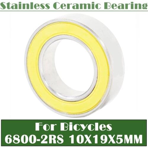 6800-2RS Stainless Bearing 10*19*5 mm ( 1 PC ) ABEC-5 SC6800 RS Bicycle Hub Front Rear Hubs Wheel 10 19 5 Ceramic Balls Bearings