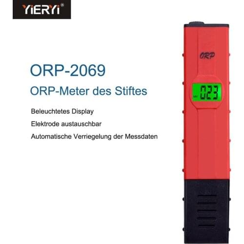 Yieryi NEW ORP-2069 LCD Digital Type Red Pen Tester Water Quantity Pool Tester ORP Meter With Backlight for Hydrogen Generator