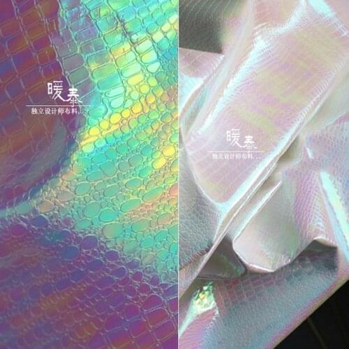 Colorful Synthetic Leather Fabric Pink Alligator Grain Waterproof DIY Patches Bags Decor Clothes Dress COSplay Designer Fabric