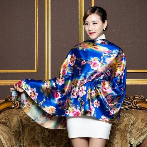 Double Side Printing Scarves Silky Satin Shawl Oversized Ladies Travel Scarf Shawls All-Match Long Wraps Gift