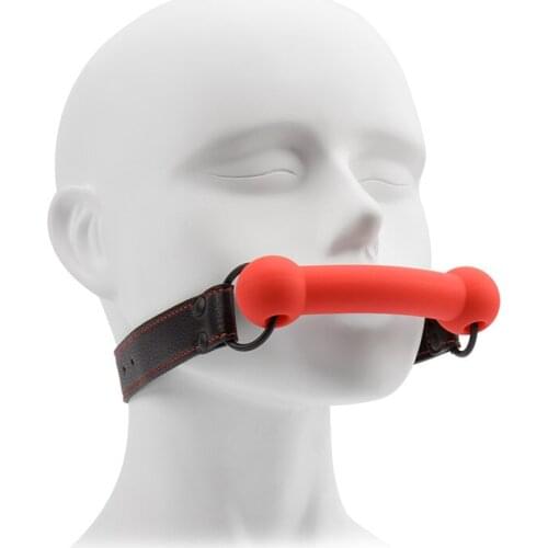 Erotic Silicone Bite Gag Dog Bone Ball Open Mouth Gag Harness Fetish bdsm Bondage Restraints Adult Games Sex Toys for Couples