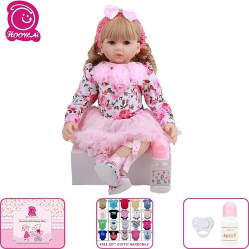 Hoomai 24 Inch Reborn Dolls 60cm Cloth Body Newborn Girl Babies Toy Princess Boneca Baby Doll Kid Birthday Gift Collect