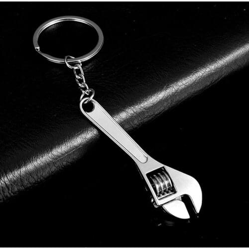 Wrench Ruler Hammer Pliers Shovel Keychain Stainless Car Key Ring High-grade Simulation Spanner Key Chain Keyring Keyfob Tools