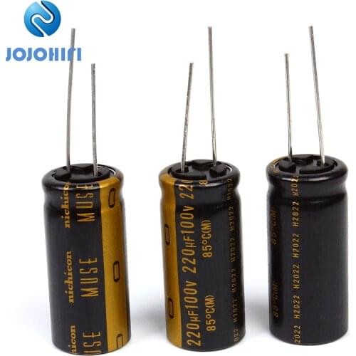 3pcs Nichicon 220UF 100V 16x35.5mm KZ MUSE 100V/220UF Pitch 7.5mm Fever Audio Electrolytic Capacitors