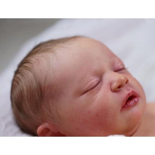 NPK 18.5 Inches Reborn Doll kit Skya Sleeping Baby Lifelike Newborn Unpainted Unfinished Doll Parts DIY Blank Doll Kit