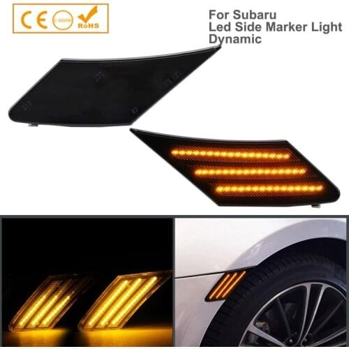 2Pcs Amber Smoke Dynamic Side Marker Wing Indicator Light Front Fender Turn Signal Lamps For Subaru BRZ Toyota FT86 Scion FR-S