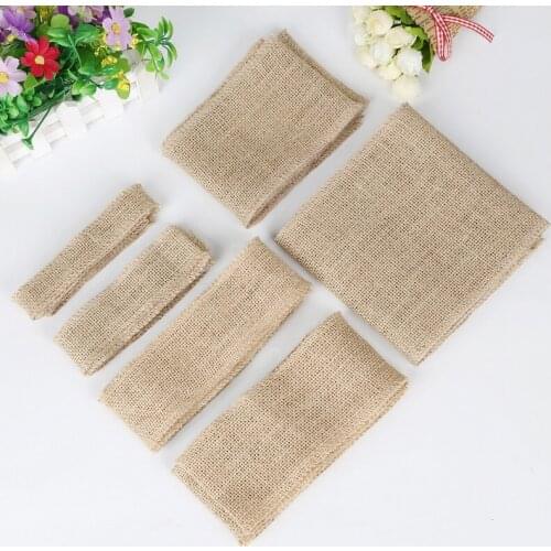 5m/lot Natural Jute Hessian Burlap Ribbon Rustic DIY Wedding Decorations Jute Burlap Wholesale Upholstery Supplies