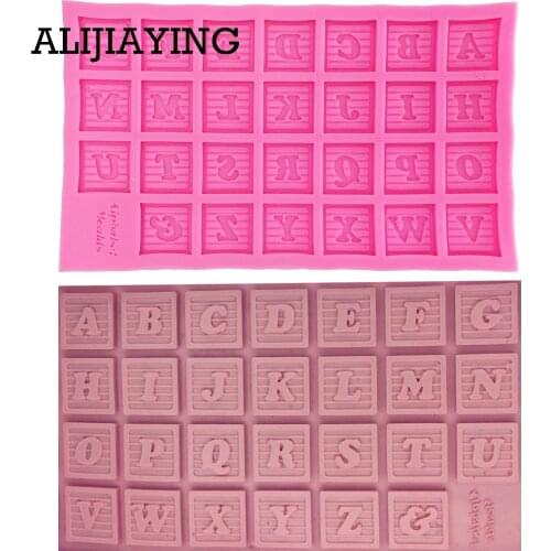 M1313 Letters Alphabet Silicone Biscuit Cake Molds Fondant Cookie Mousse Chocolate Mold DIY Cake Decoration tools