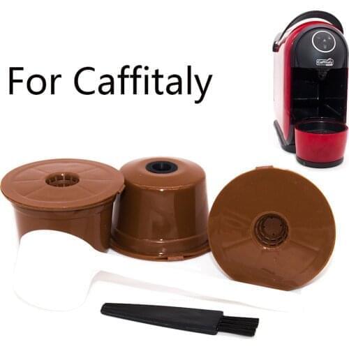 3PCS Reusable Coffee Capsules for Caffitaly Refillable Coffee Pods Plastic fit for Caffitaly Coffee Filter High Quality