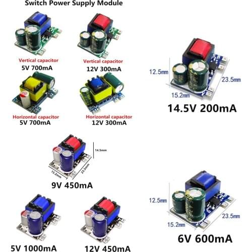 AC-DC 5V 700mA 12V 300mA Isolated Switch Power Supply Module 220V to 5V/12V Buck Converter Step Down Module
