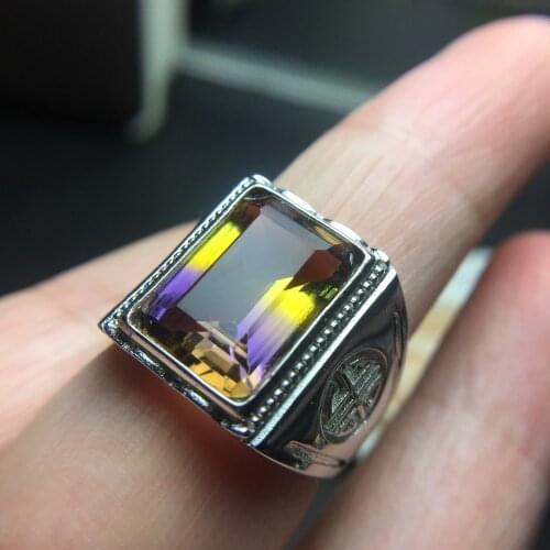 KJJEAXCMY exquisite amethyst ring 925 silver inlaid gemstone mens ring luxury atmosphere