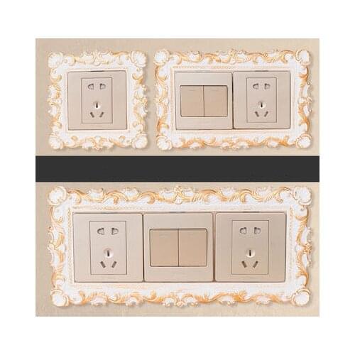 Retro resin switch stickers wall stickers protective cover living room creative luxury double three-open socket panel decoration