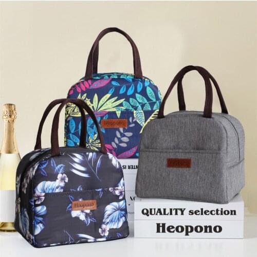 2022 new printed spot lunch bag heat preservation portable Oxford cloth lunch bag