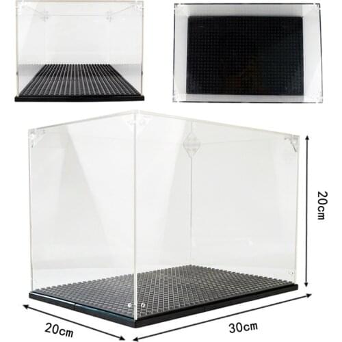 New Dustproof Box/Case Acrylic Building Block Collection 1/3 Steps Baseplate Display/ShowCase Box Figures Bricks Kids Toy Gift