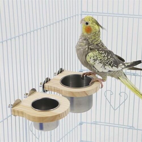 Pet Birds Hanging Cage Bowl Dish Cup Anti-Turnover Stainless Steel Feeding Food Drinking Feeder For Parakeet Lovebird Finches