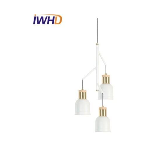 IWHD 3Heads Pendant Light Modern Iron Led Pendant Lamp Home Lighting Fixtures Bedroom Restaurant Kitchen Hanglamp Lampara