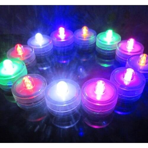 100pcs/lot 8 Color Submersible Waterproof Aquarium Lamp Mini LED Electronic Candle Lights For Wedding Party Christmas Deocration