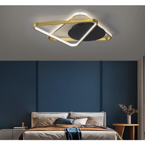 New Style Ceiling Lights 2 Triangle for Living Room Bedroom Study Room Corridor Gold and Black Colors Lights Mounted 110V 220V